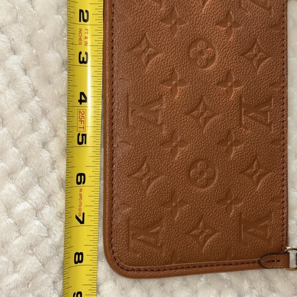 Louis Vuitton Cognac Embossed Monogram Leather Wristlet - Picture 7 of 9